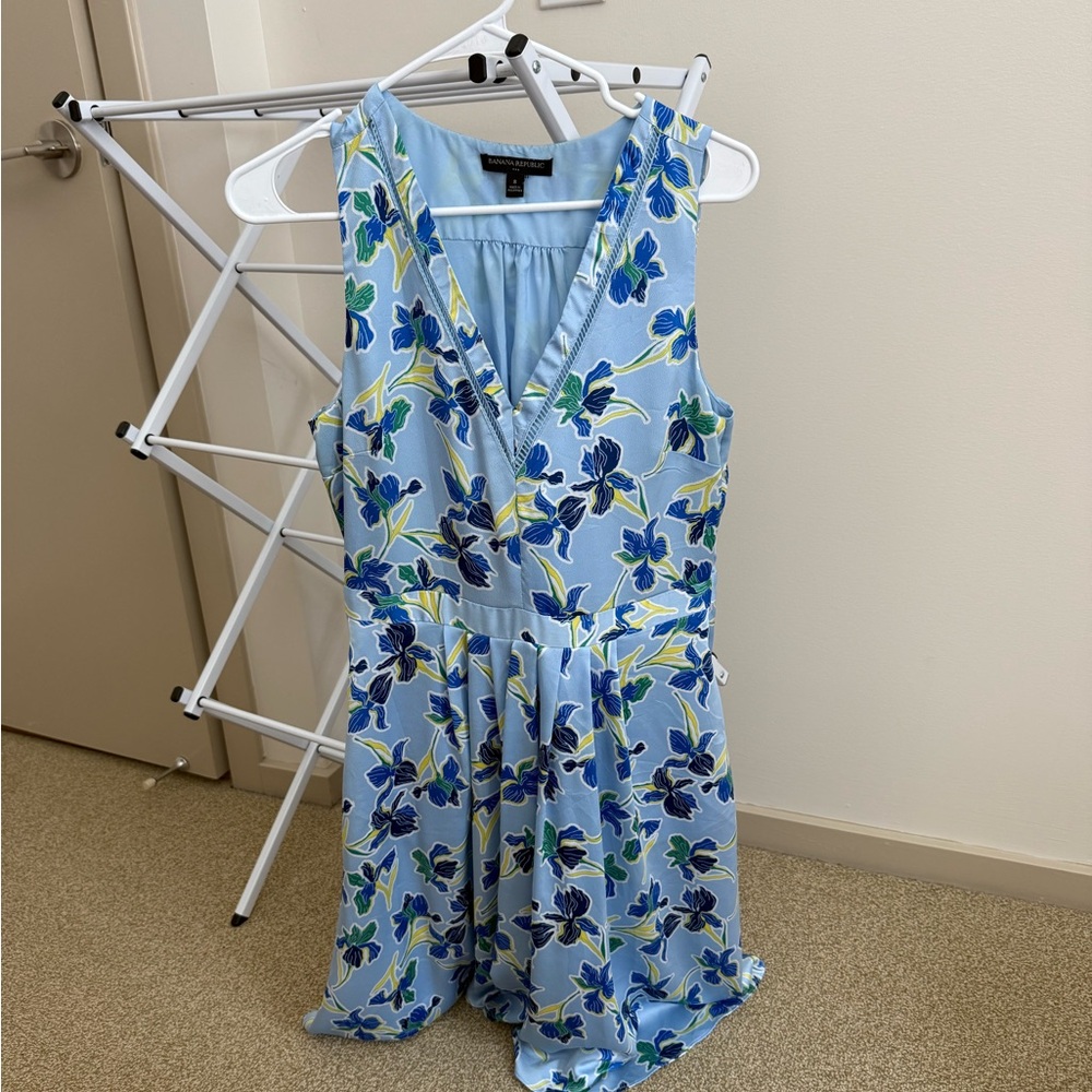 Banana Republic Blue Floral Sleeveless Dress